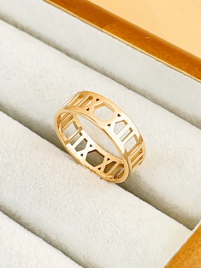 Styli Gold Roman Numeral Ring