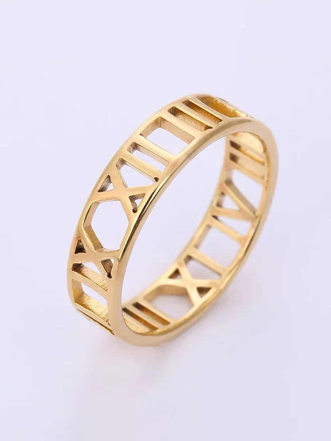 Styli  Gold Roman Numeral Ring for Women | Best Price UAE