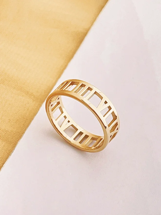 Styli  Gold Roman Numeral Ring for Women | Best Price UAE