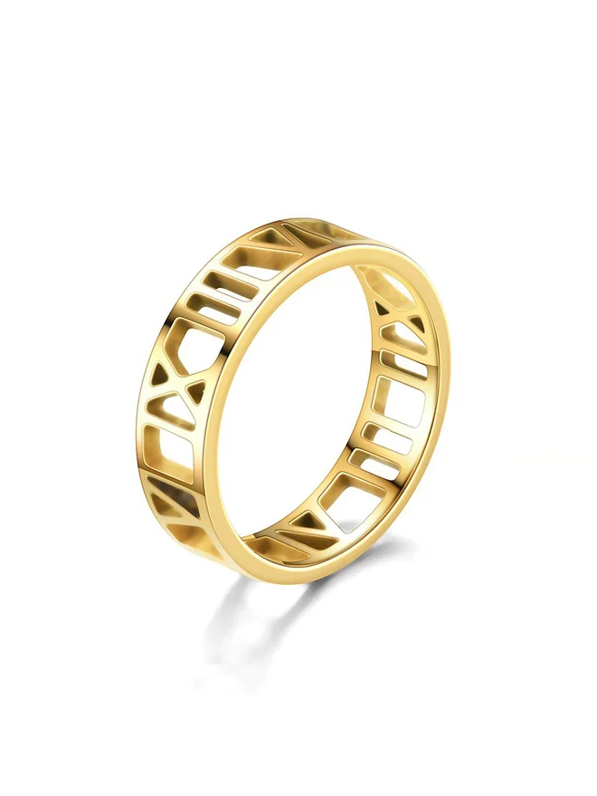 Styli  Gold Roman Numeral Ring for Women | Best Price UAE