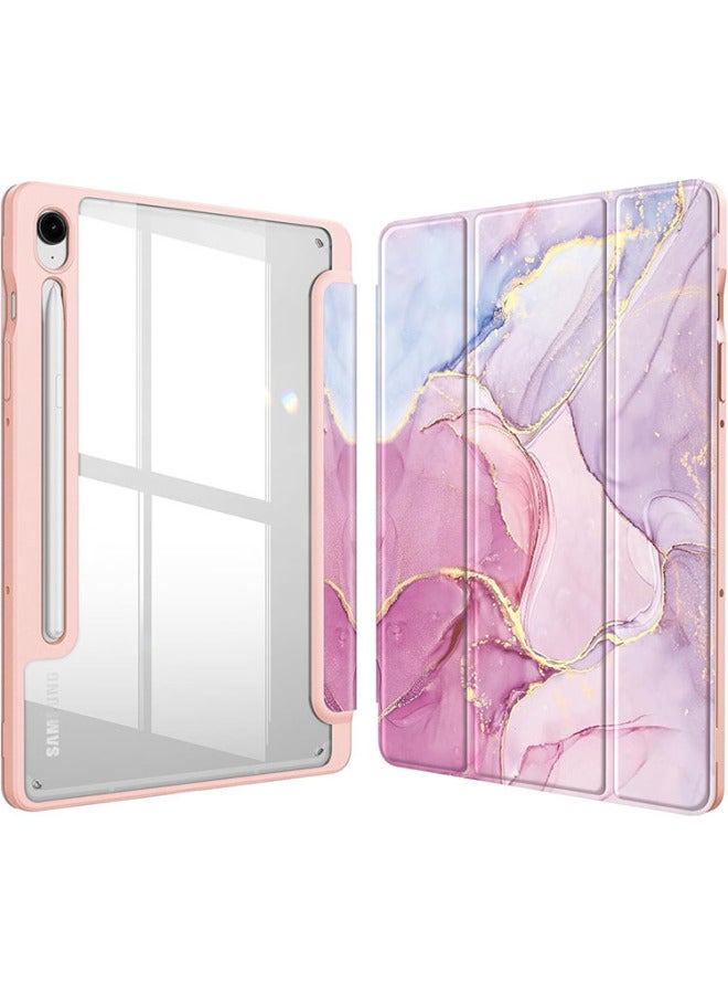 Galaxy Tab S9/S9FE/S9FE+ Protective Case 2023 Multi-Functional Stand Shockproof Transparent Hard Shell Customizable Tablet Cover-Color:glitter Marble-Applicable Model:2023Galaxy Samsung Tab S9/S9FE 11