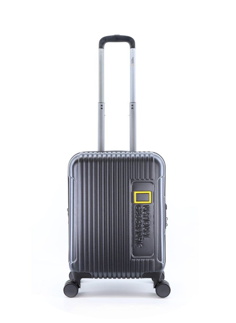 NATIONAL GEOGRAPHIC - National Geographic Canyon ABS/PC Hardshell Carry-On Small Cabin Business Suitcase Metallic Black, Durable Lightweight Anti-theft Zipper TSA Lock Travel Luggage, 4 Double Wheel Trolley Bag (20 Inch) - Image 1