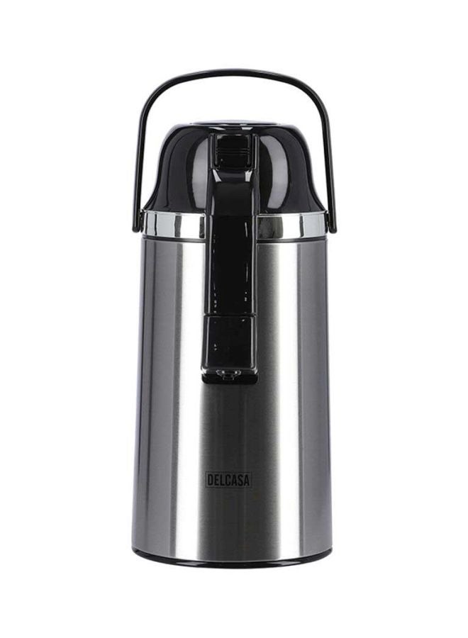 DELCASA Airpot Glass Vacuum Flask Silver/Black 20.6x20.4x34.9cm - Image 2