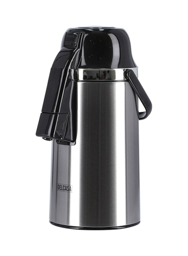 DELCASA Airpot Glass Vacuum Flask Silver/Black 20.6x20.4x34.9cm - Image 1