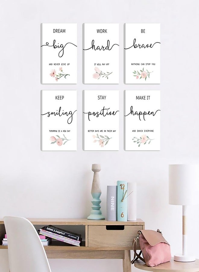 Howwii Inspirational Wall Art for Bedroom, Motivational Office Wall Art Decor, Framed Canvas Wall Art for Women, Girls, Positive Affirmations Quotes Prints, Set of 6PCS, 8"x10", FRAMED - Image 2