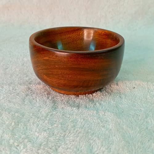 Shri Shri Handicraft Shri Shri Handicraft Wooden Bowl SEESAM Wooden Round Serving Bowl for Breakfast Snacks Soup Serveware Salad Bowls for Home Kitchen Brown Set of 2  - Image 3