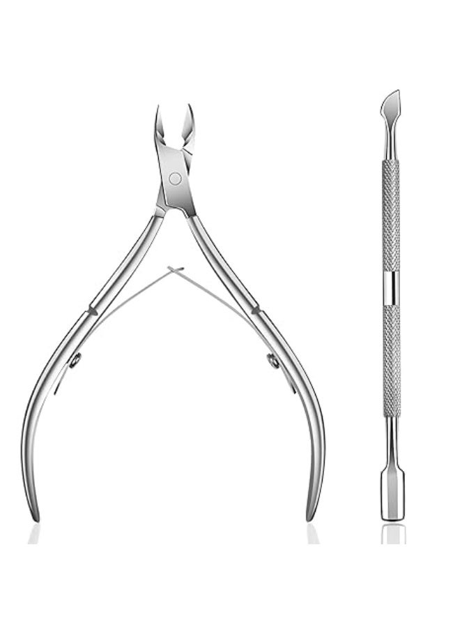 2 قطع مقص بشرة متطور - أداة إزالة الجلد الميت حول الأظافر بتصميم يسهل الاستخدام - للعناية بالأظافر للرجال والنساء - Image 1