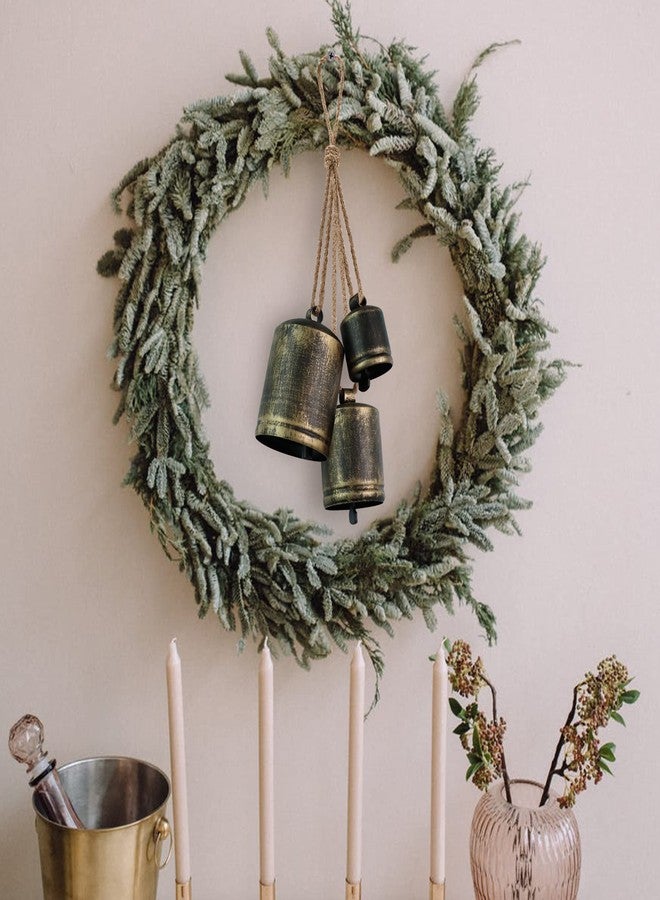 KPCB Tech Christmas Bells Rustic Christmas Decor, Vintage Style Brass Shabby Chic Decorations and Bell Ornaments (Vintage Bronze) - Image 2
