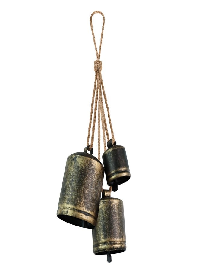 KPCB Tech Christmas Bells Rustic Christmas Decor, Vintage Style Brass Shabby Chic Decorations and Bell Ornaments (Vintage Bronze) - Image 1