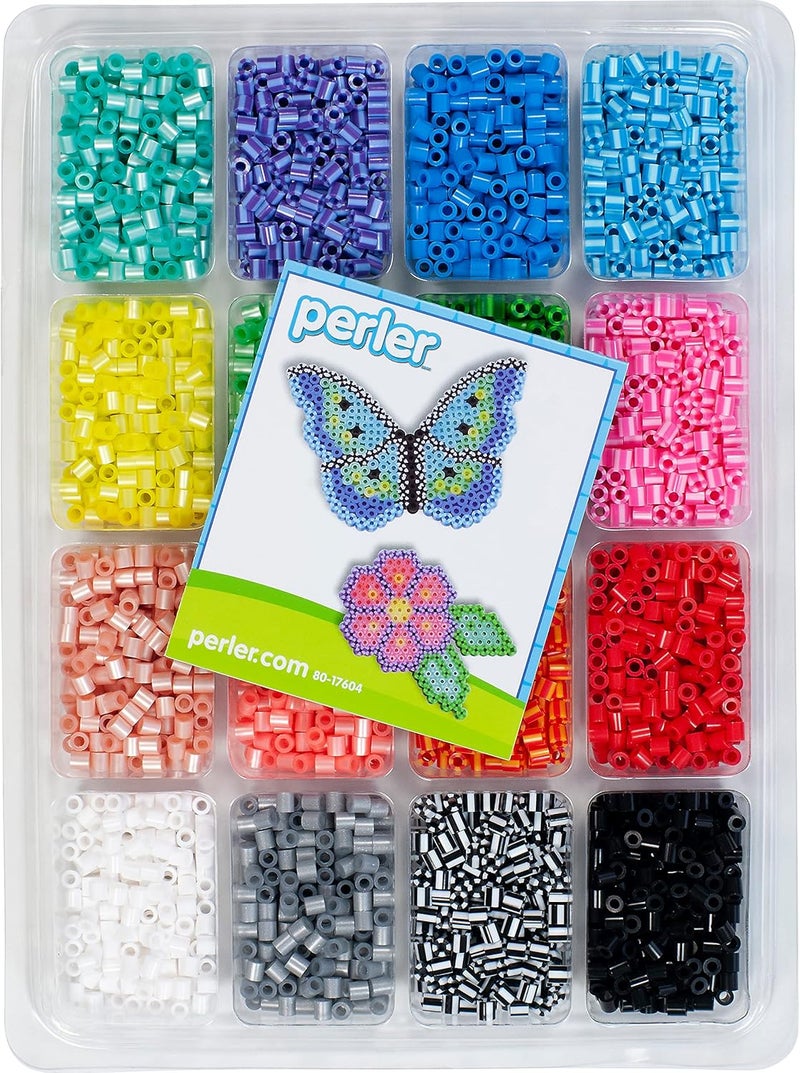 Perler Beads Stripes And Pearls Assorted Fuse Beads Tray For Kids Crafts, 4000 pcs - Image 3