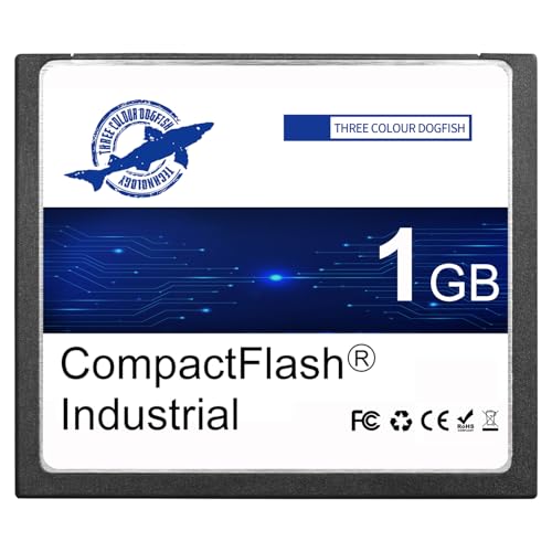 THREE COLOUR DOGFISH Dogfish 1GB Compact Flash Memory Card High Performance Industrial CF Type I Card FAT16 for Industrial Equipment and Vintage Digital Cameras - Image 1