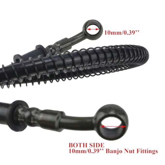 PRO BAT Braided Hydraulic Brake Hose Line Pipeline For Chinese Gy6 Scooter Atv Dirt Bike Go Kart 10Mm Banjo Ends, Black - Image 5