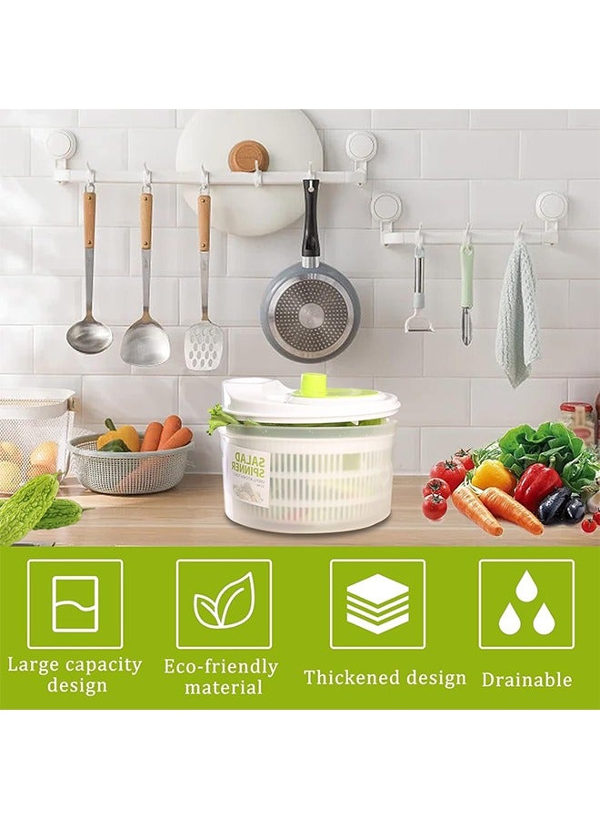 3l Salad Rotary Vegetable Washer with Bowl, Lockable Colander Basket  Smart Lock Lid, Lettuce Washer  Dryer, Easy Drain  Compact Storage  - Image 2