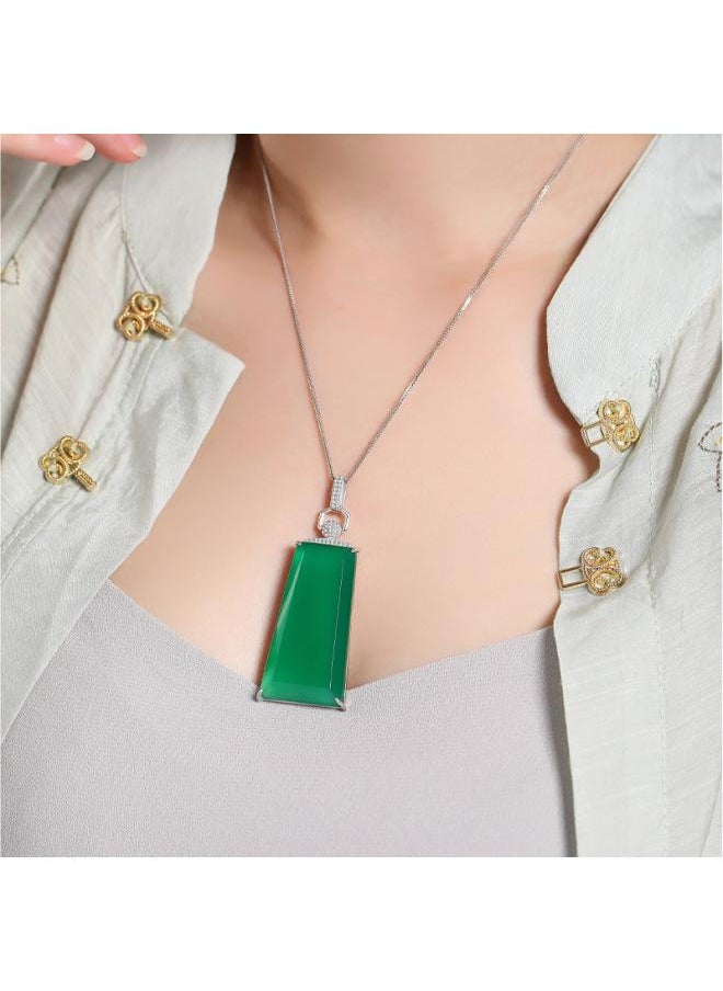 Original Design S925 Silver Nothing Brand Jade Necklace Women Green Chalcedony Pendant National Style Retro Jewelry - pzsku/Z37BE47E4DCF7EB958D8AZ/45/_/1730456586/eb5eaa8b-e502-4662-bc68-f00b92ab640b