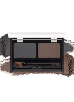 CAKAILA Eyebrow Powder Kit,Eye Brow Powder for Women Long-Lasting Waterproof Two Colors Brow Filler Get Full Defined Natural Brows,Eye Brow Contour Palette with Double-ended Eyebrow Brush-Dark Brown+Dark Gray  - Image 1