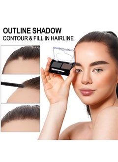CAKAILA Eyebrow Powder Kit,Eye Brow Powder for Women Long-Lasting Waterproof Two Colors Brow Filler Get Full Defined Natural Brows,Eye Brow Contour Palette with Double-ended Eyebrow Brush-Dark Brown+Dark Gray  - Image 3