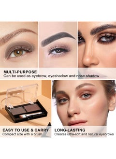 CAKAILA Eyebrow Powder Kit,Eye Brow Powder for Women Long-Lasting Waterproof Two Colors Brow Filler Get Full Defined Natural Brows,Eye Brow Contour Palette with Double-ended Eyebrow Brush-Dark Brown+Dark Gray  - Image 4