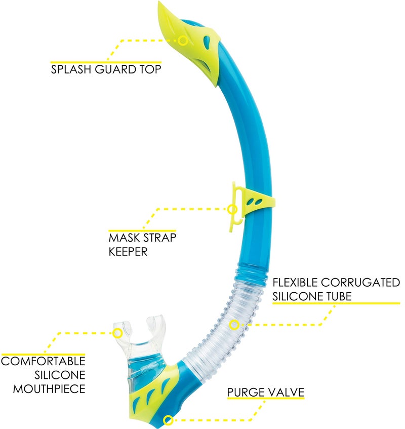 Cressi Deluxe, Kids Youth Mask Snorkel Set, Blue/Orange - Image 3