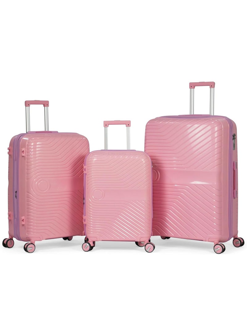 NAMA 3-piece shockproof silicone travel bag set (55cm, 71cm, 84cm) with TSA lock - made of polypropylene, lightweight, with 360-degree spinner wheels - Image 1