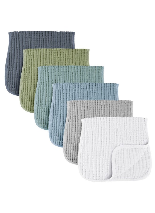 Konssy - Muslin Baby Burp Cloths Sets For Unisex 6 Pack Large 100% Cotton Burping Clothes For Newborn Baby Girls And Boys - Image 1