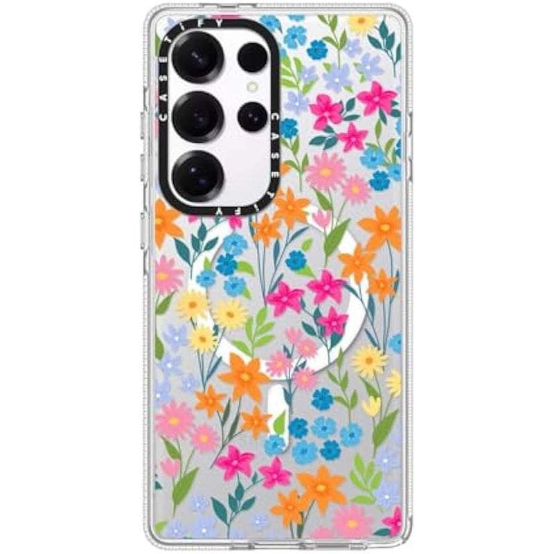 Casetify Magnetic Clear Galaxy S25 Ultra Case 【Compatible with Magsafe】 - Bright Spring Flowers - Image 4