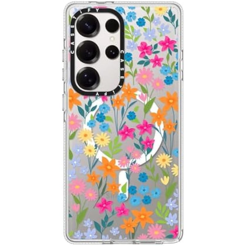Casetify Magnetic Clear Galaxy S25 Ultra Case 【Compatible with Magsafe】 - Bright Spring Flowers - Image 1