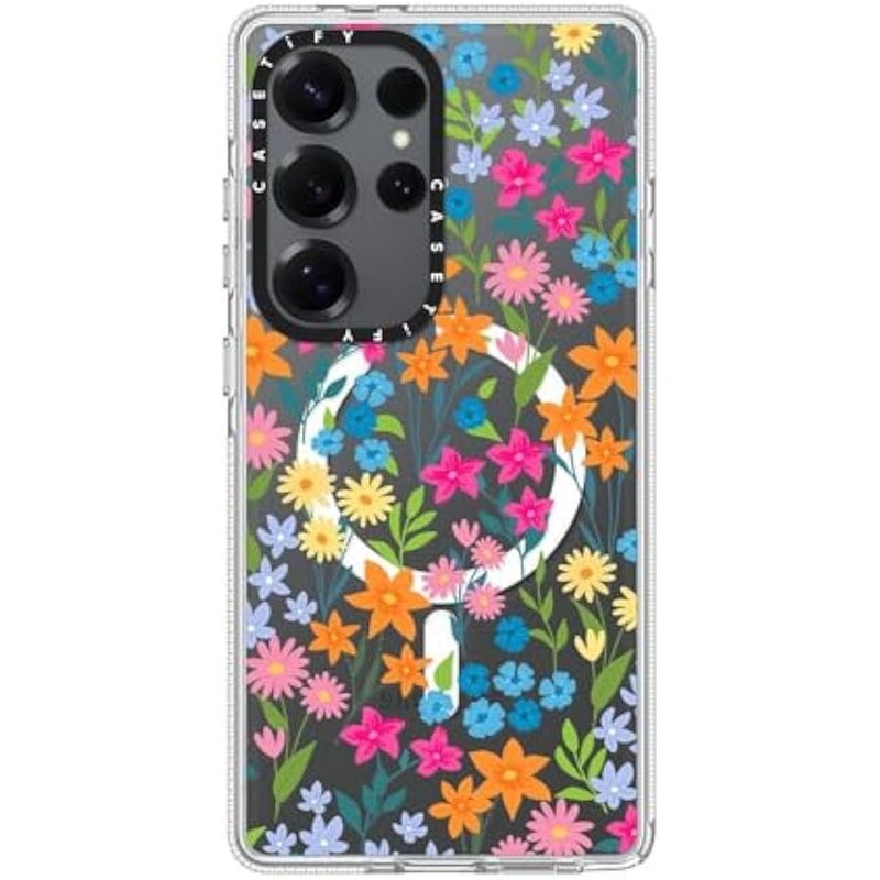 Casetify Magnetic Clear Galaxy S25 Ultra Case 【Compatible with Magsafe】 - Bright Spring Flowers - Image 3