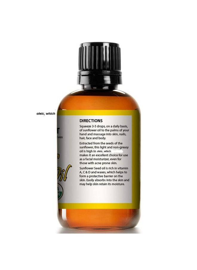 Mayan's Secret - Sunflower Seed Oil - 4Oz Size | All Natural Cold Pressed Usda Certified Organic - High Linoleic | Best For Acne Prone Oily Skin And Face | Daily Or Nighttime Regimen - Image 1
