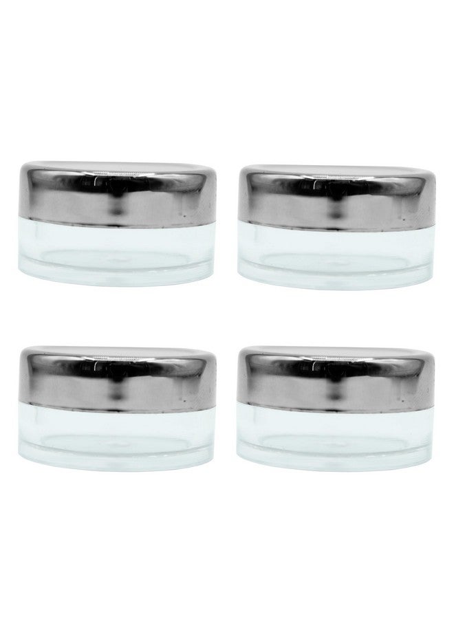 PHARCOS 8 gram Cosmetics DIY Lip Balm, Lip Scrubs,Eye Shadows, Under eye Gel, Sindoor/Bindi Container, Body Butter, Nail Cuticle Butter (8 gm Sliver Lid- Set of 4) - Image 1