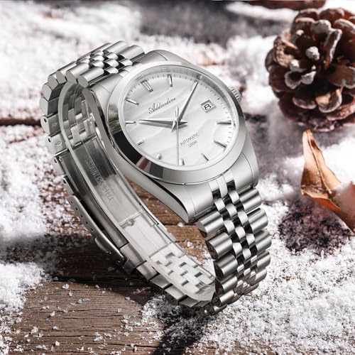 ADDIESDIVE Automatic Watches for Men NH35A Mechanical Movement Analog Sapphire Crystal Glass White 39 MM Dial - Image 4