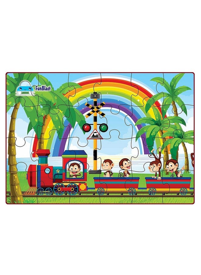 FunBlast Train Engine Jigsaw Puzzle for Kids - 24 Pcs Jigsaw Puzzle for Kids, Boys, Girls (Multicolor) - Image 1