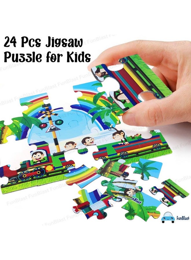 FunBlast Train Engine Jigsaw Puzzle for Kids - 24 Pcs Jigsaw Puzzle for Kids, Boys, Girls (Multicolor) - Image 3