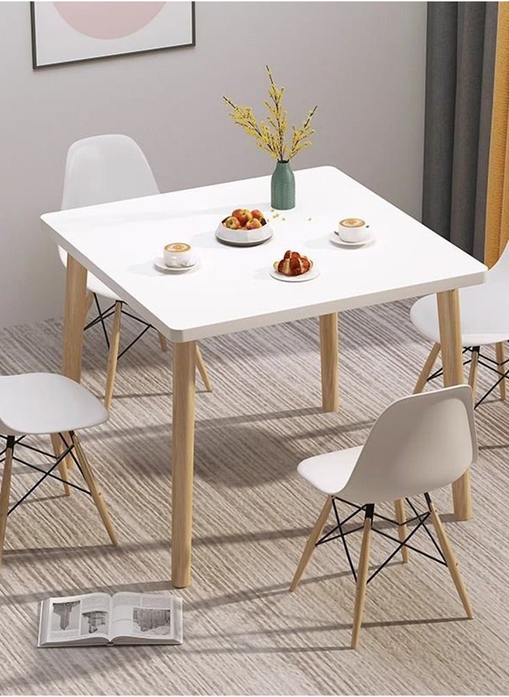 CityRiya-Long Dining Table Kitchen Table 80*80cm Dining Room Table Modern Dining Table White Solid Wood Dining Table Furniture for Kitchen, Dining Room, Living Room  - Image 2