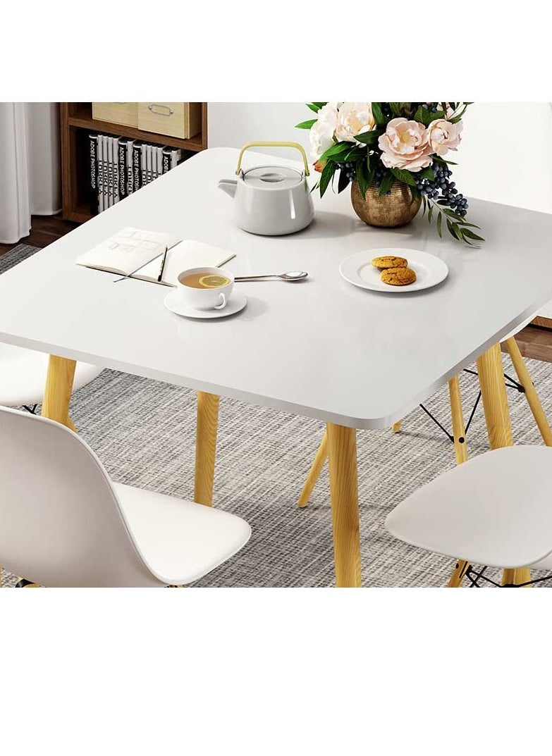 CityRiya-Long Dining Table Kitchen Table 80*80cm Dining Room Table Modern Dining Table White Solid Wood Dining Table Furniture for Kitchen, Dining Room, Living Room  - Image 3