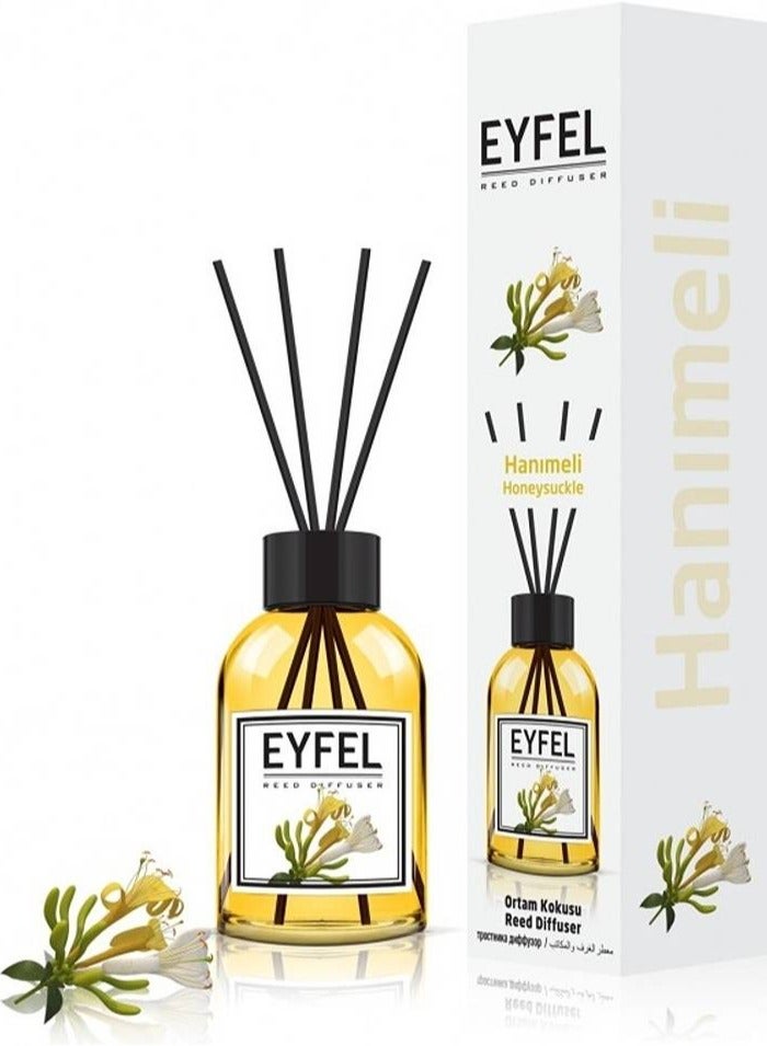 EYFEL Honeysuckle Reed Diffuser Set – 120ML Premium Long-Lasting Home Fragrance with Elegant Diffuser Sticks for Bathrooms, Living Spaces, Offices, Shops & Showrooms  - Image 1