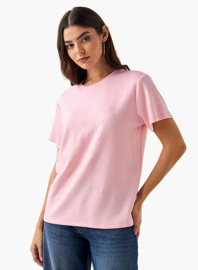 SP Characters T-shirt with Angel Embossed Design