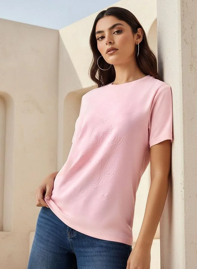 SP Characters T-shirt with Angel Embossed Design