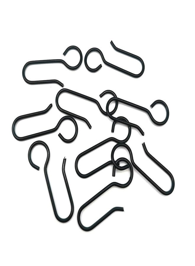 Alamic 60 Pack Metal Curtain Track Hooks S-Shaped Small Curtain Hooks Drape Curtain Wire Hooks for Ceiling Curtain Drape Track (60, Black) - Image 2