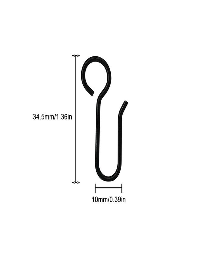 Alamic 60 Pack Metal Curtain Track Hooks S-Shaped Small Curtain Hooks Drape Curtain Wire Hooks for Ceiling Curtain Drape Track (60, Black) - Image 3
