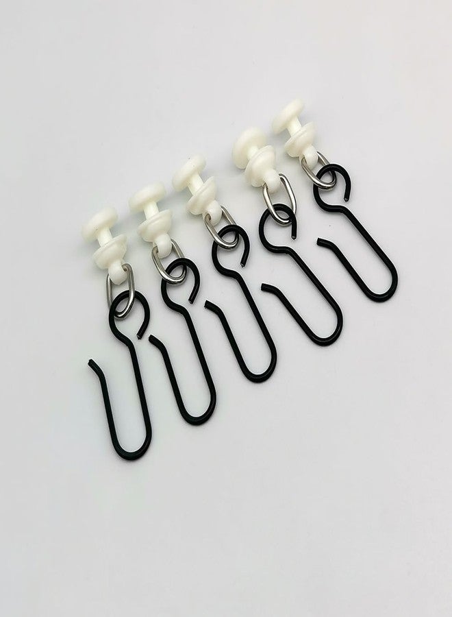 Alamic 60 Pack Metal Curtain Track Hooks S-Shaped Small Curtain Hooks Drape Curtain Wire Hooks for Ceiling Curtain Drape Track (60, Black) - Image 4