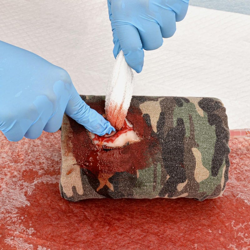 MedEduQuest Covered Bullet Wound Packing Trainer Kit Stop The Bleed Training Kit Bleeding Control Simulator for Medical Classes Tactical Box - Image 4
