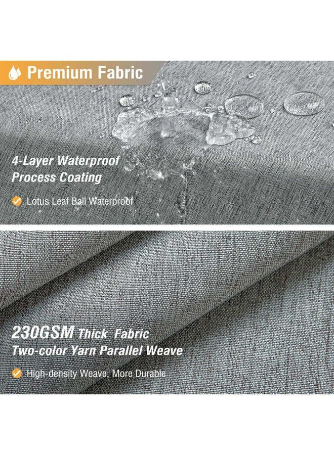 BTTN Extra Long Grey Fabric Shower Curtain, W72xH84 Linen Textured Heavy Duty Cloth Shower Curtain Set with Hooks, Waterproof Neutral Weighted Luxury Decorative Shower Curtains for Bathroom(Gray) - Image 2