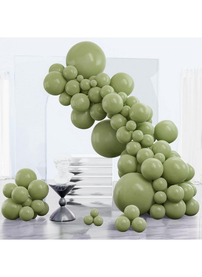PartyWoo - Sage Green Balloons 85 Pcs Boho Green Balloons Different Sizes Pack Of 18 Inch 12 Inch 10 Inch 5 Inch Matte Green Balloons For Balloon Garland Or Balloon Arch As Party Decorations Greenf11 - Image 1