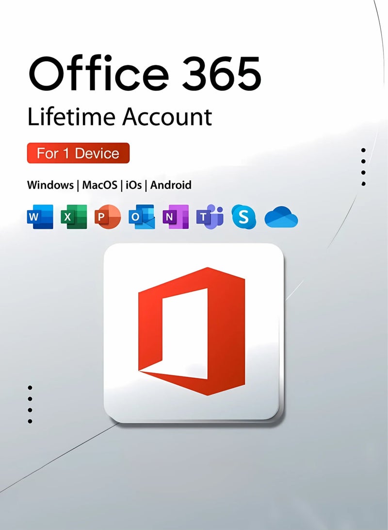 Office Office 365 - Lifetime Account for 1 Device | Windows, Android, MAC, iOS & Online | Digital License