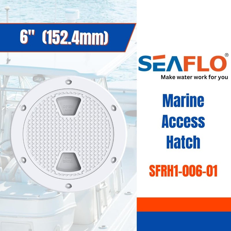 SEAFLO 6" Boat Round Non Slip Inspection Hatch with Detachable Cover - Image 2