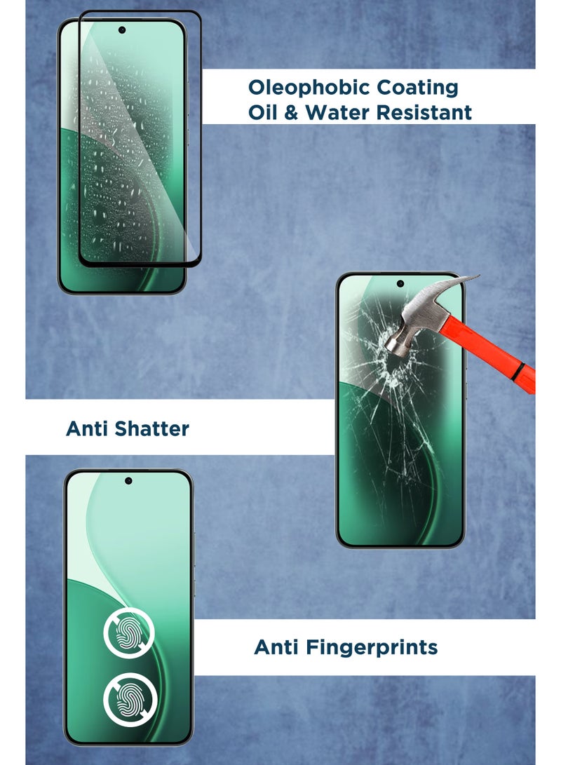 For Oppo Reno 14F 5G - 2 Pack Tempered Glass Screen Protector - Delicate Touch , Higher Transparency , Easy to Install ,Anti-scratch and Bubble-free Screen Protector - Black - Image 4