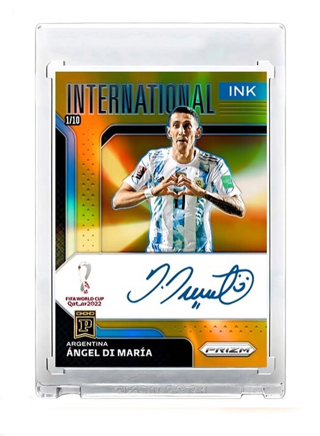 Panini Di Maria Signature Football Card Autographed Trading Card Refractor Collector’s Edition Sports Memorabilia for Fans and Collectors - Image 1