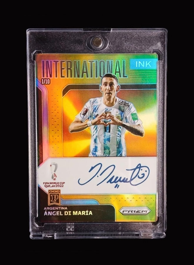 Panini Di Maria Signature Football Card Autographed Trading Card Refractor Collector’s Edition Sports Memorabilia for Fans and Collectors - Image 3