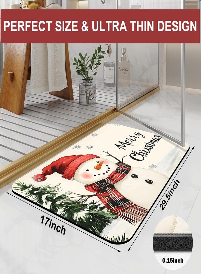 Identiy Christmas Bathroom Rug, Cute Funny Christmas Snowman Bath Mat for Tub Non Slip, Soft Absorbent Easy Clean Quick Dry Bathroom Mat for Tub Shower Home Decor 17x29.5 inch - Image 2