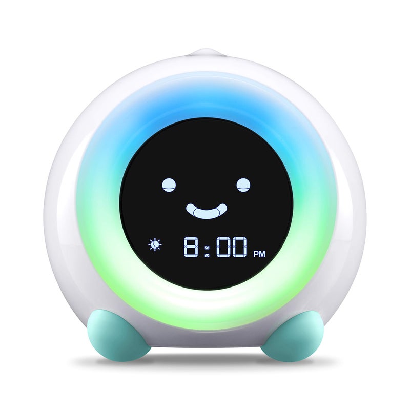 LittleHippo LittleHippo Mella Ready to Rise Childrens Sleep Trainer Night Light Sound Machine and OK to Wake Alarm Clock for Toddlers and Kids  Arctic Blue - Image 1